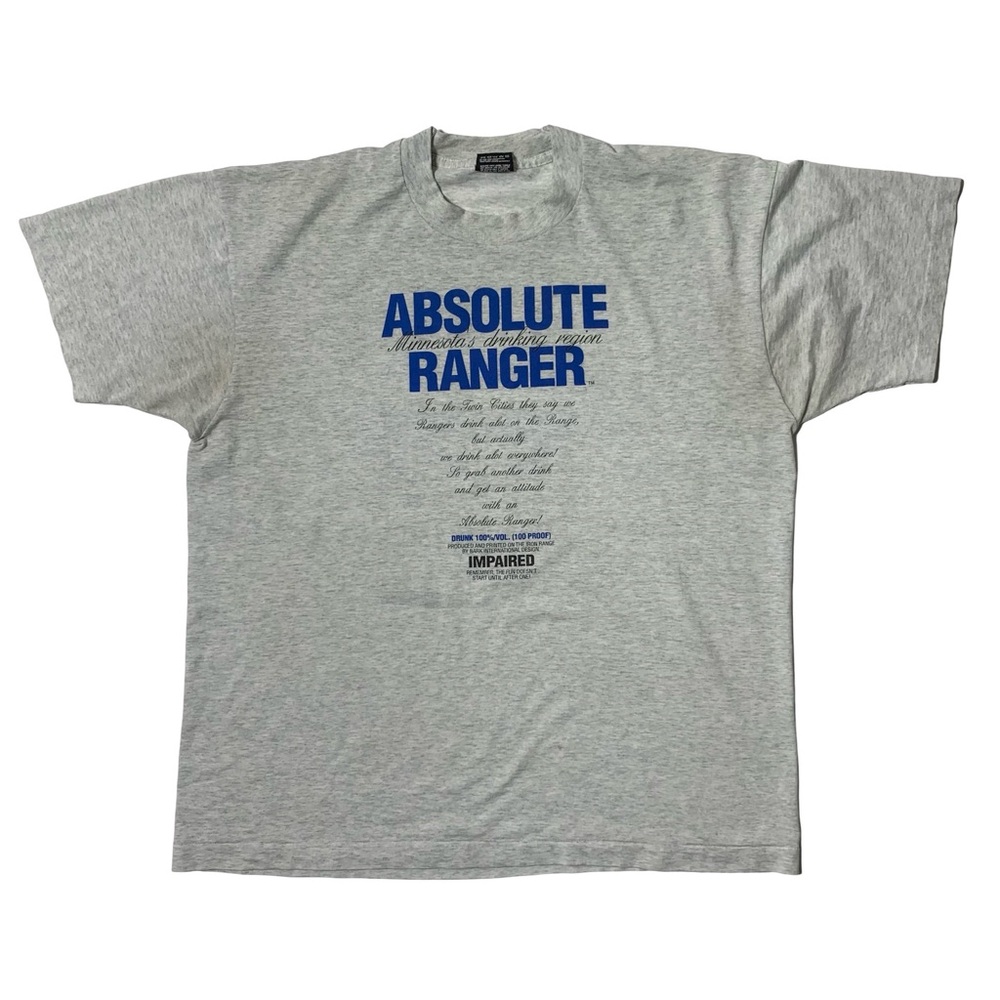 Vintage 90’s Absolute Rainy Lake MN Single Stitch Distressed Liquor Parody XL